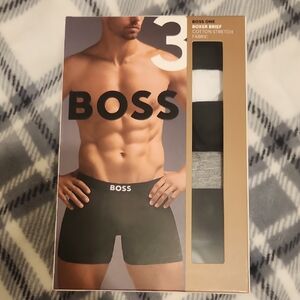 Boss Men's Boxer Briefs - Black, White, Gray Trio